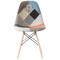 Fabulaxe Plastic Multicolor Fabric Patchwork DSW Shell Dining Chair w/Wooden Dowel Eiffel Legs, PK 4 QI003747.4 - alternate 10